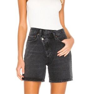 Agolde cross cross denim shorts